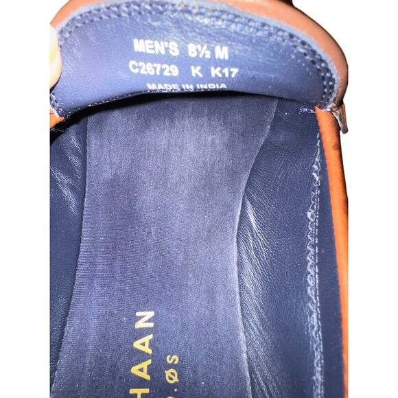 Cole Haan leather woven penny loafers British tan dynamic energy foam comfort main image 11